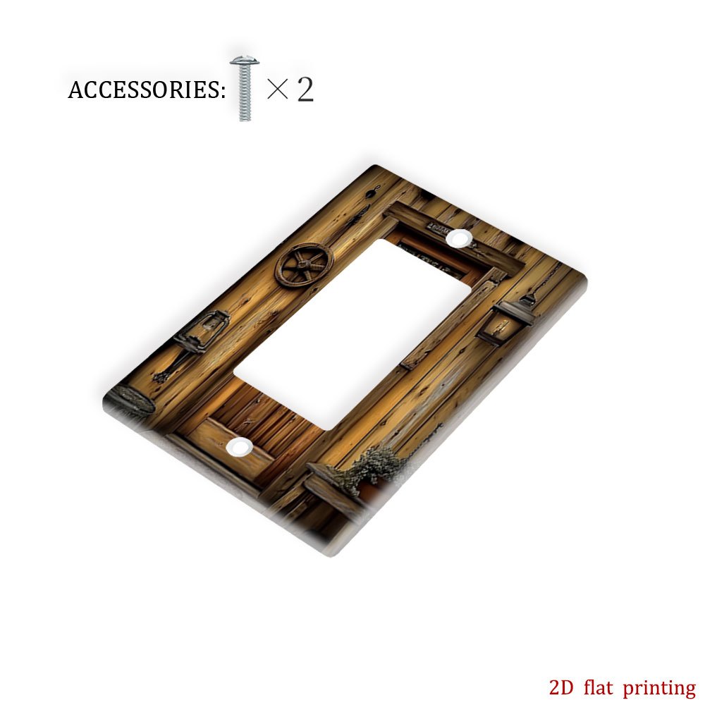 TEMU 1pc [Impression Plate 2D] Cache-plaque Murale Lanternière de Porte Style Rustique, Cache-Interrupteur, Plaque de Protection Décorative pour