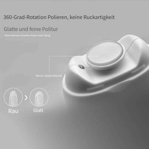 Tragbarer elektrischer Nagelknipser & Schleifer - USB-Automatischer Nageltrimmer mit 3-Gang-Motor, bürstenloser Motor (Adapter nicht enthalten), LED-Nachtlicht & Flugschutz für Zehen- Fingernägel - Ideal für s &