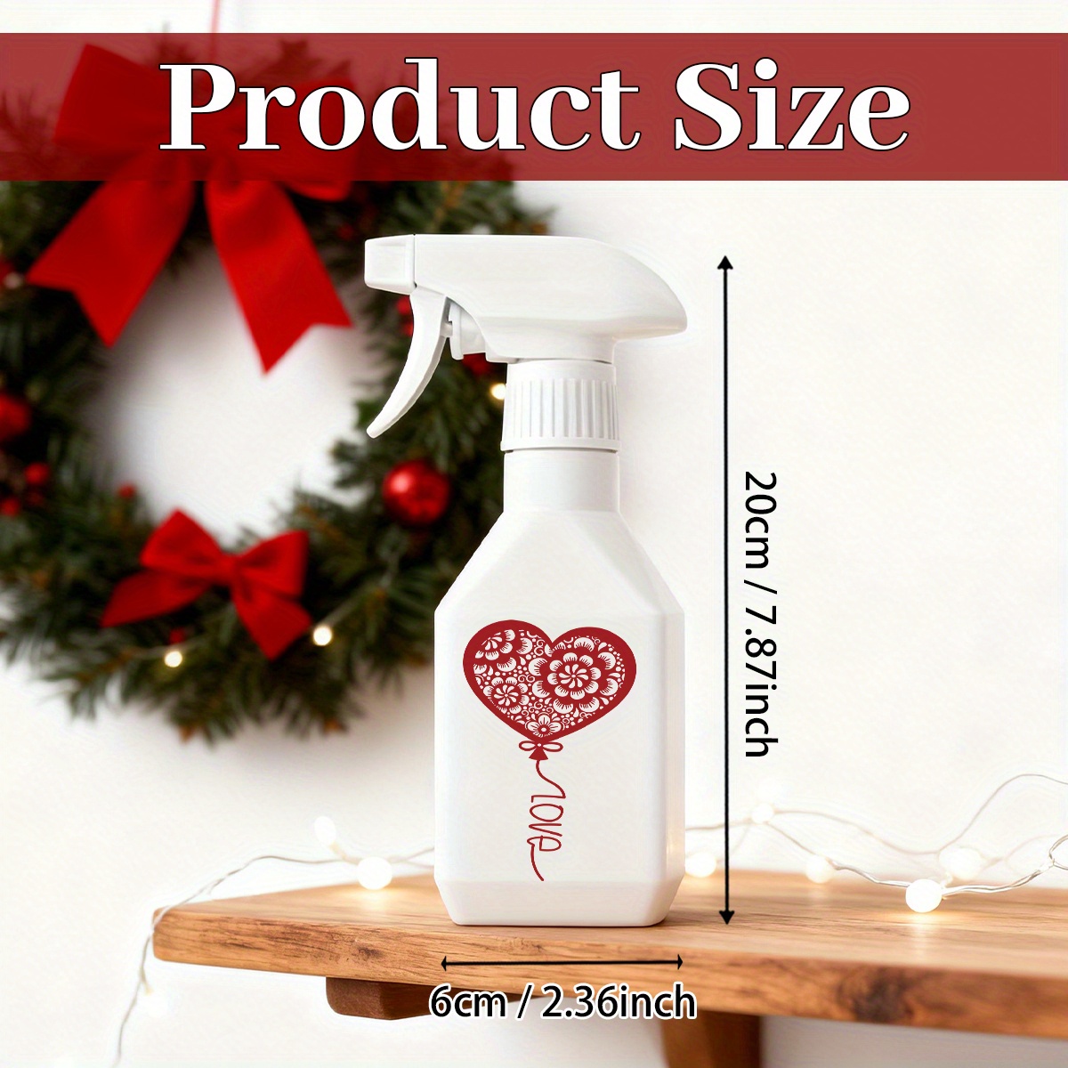 1pc 300ml 10 6oz romantic valentines day theme watering can multi functional sprayer for plant watering and household cleaning   decor and gift for christmas new years valentines day and other holidays Product details 3