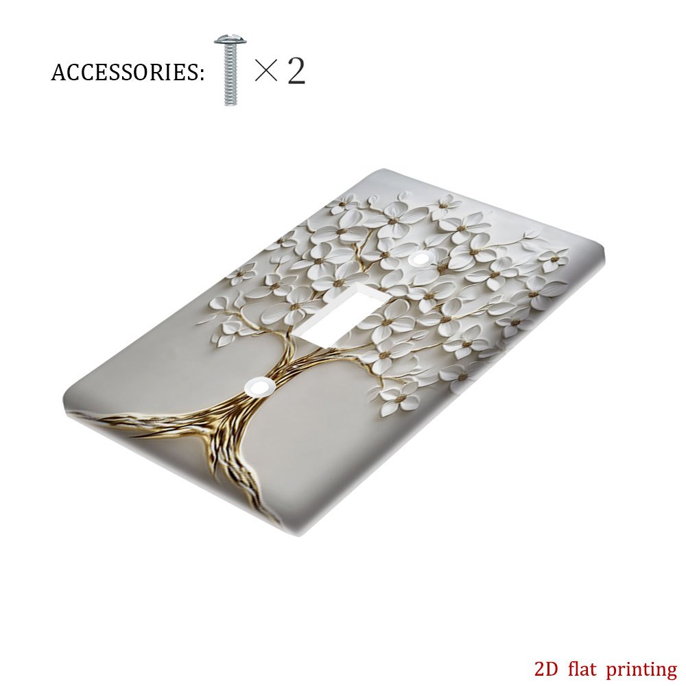 TEMU 1pc [2d Flat Printing] Floral Electrical Outlet Covers, Decorative Light Switch And Receptacle Covers, Decoration, Room Enhancements