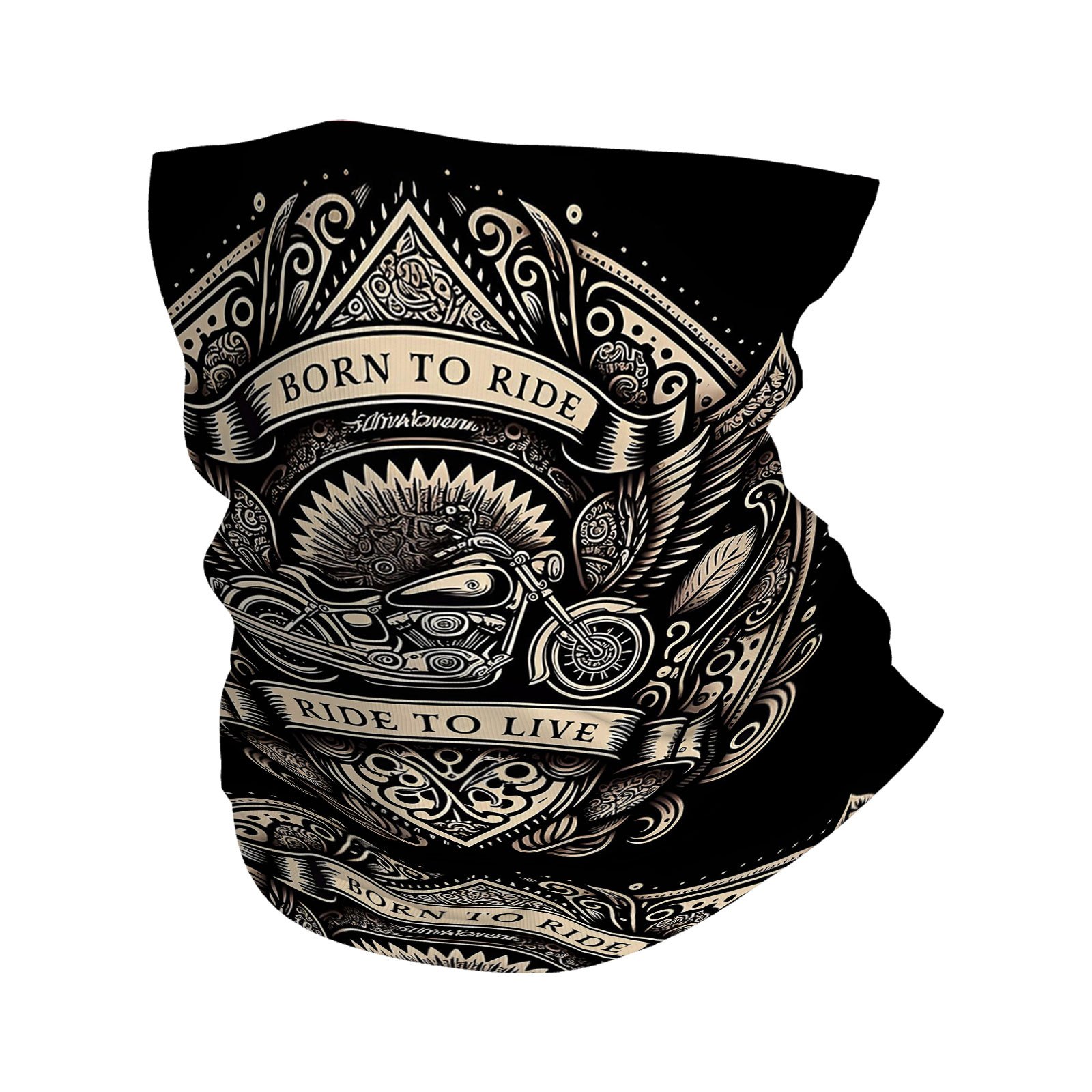 TEMU 1pc Vintage Motorcycle "" Slogan Neck Gaiter, Multi-functional Face Mask And Neck Mask, Suitable For Outdoor Use, Unisex Headscarf, Family