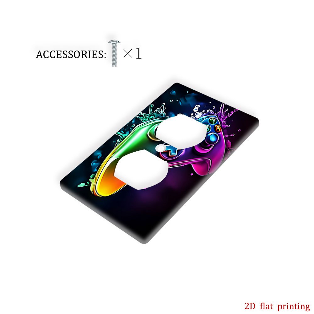 TEMU 1pc [Impression Plate 2D] Plaque Murale Décorative de Protection pour de Jeu , Couvercle d'Interrupteur, Plaque de Protection Facile à Installer