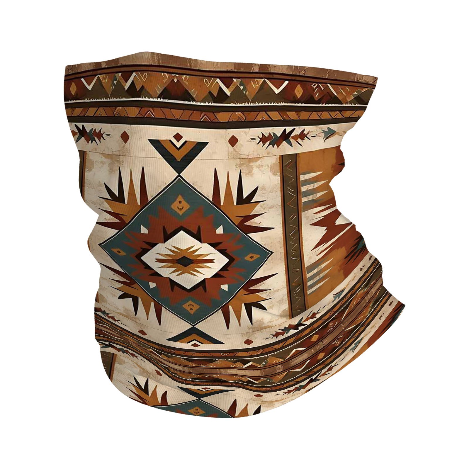 TEMU 1 pièce Cache-cou de cou 1 pièce à motif tribal géométrique vintage, masque facial et cache-cou multifonctionnel, convient pour une utilisation