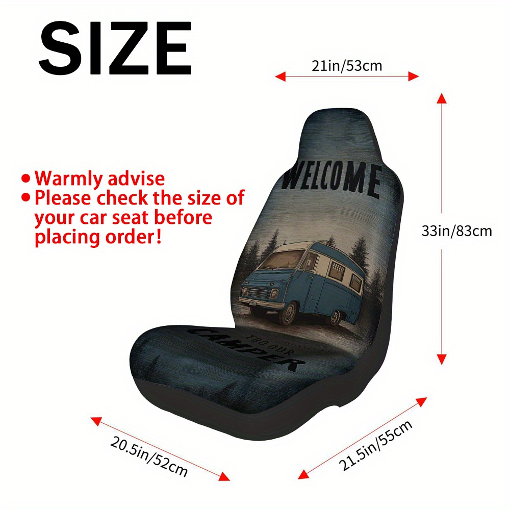 TEMU Set , Coprisedili per furgone design forestale, stile retr簷 , realizzati in materiale e confortevole, adatti alla maggior parte di auto, SUV e