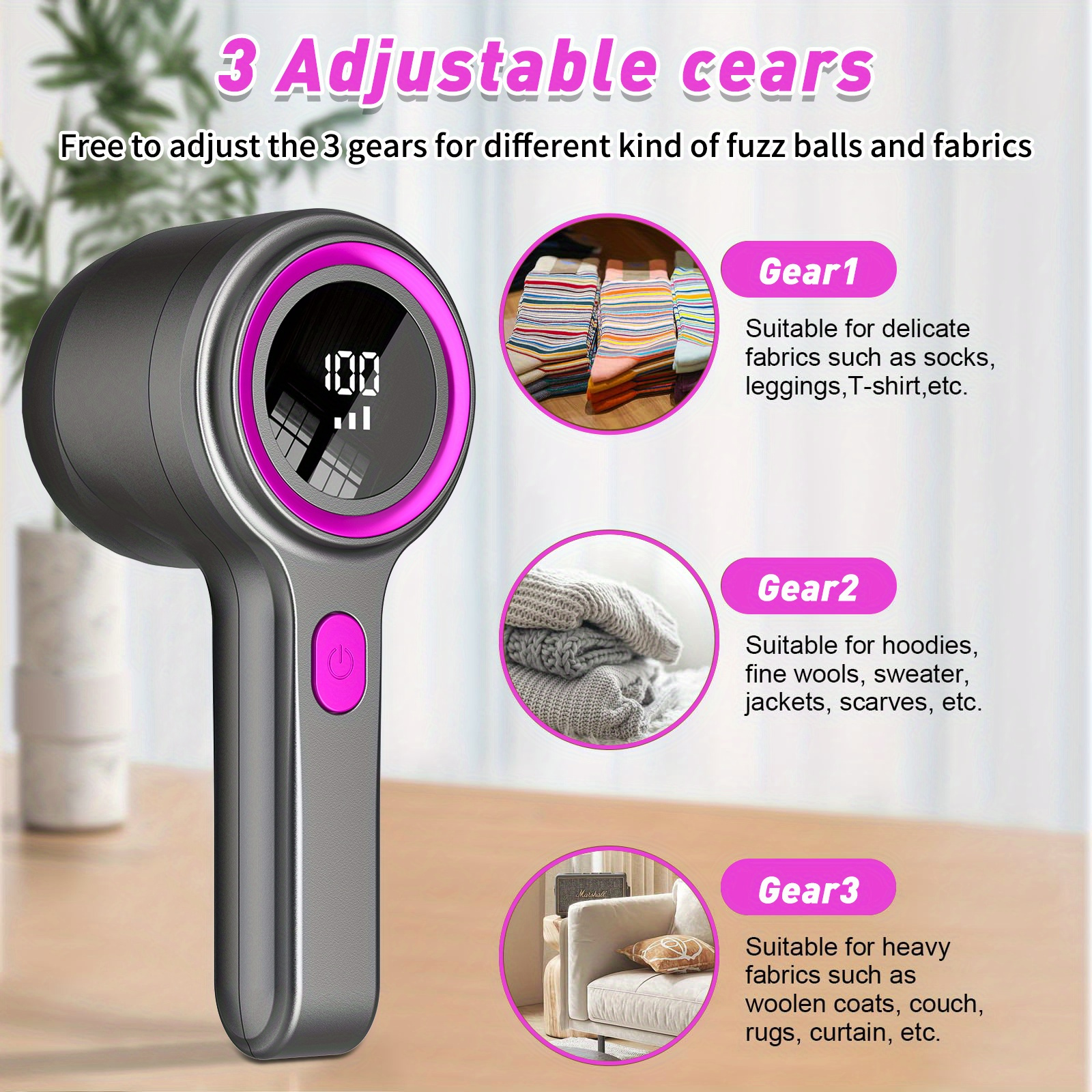 item picture   portable corded electric shaver fabric shaver with usb c fast charging led smart display powerful motor suitable for clothes sofa hair removal ideal for   usb perfect gift for s val