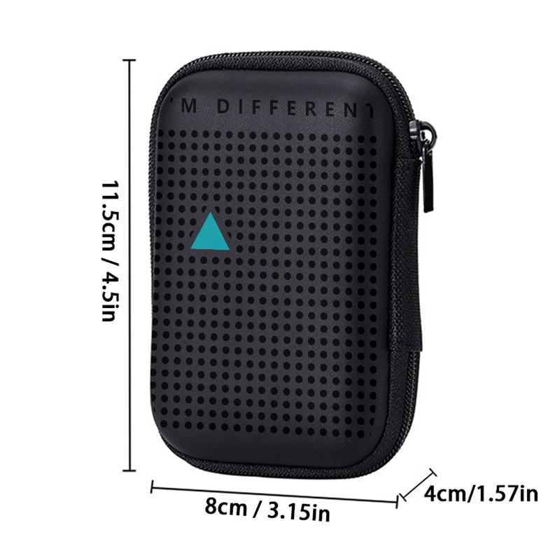 TEMU [Detalles para Calcetines] Bolsa de Almacenamiento de 4.3 Pulgadas con Estampado de Triángulos Azul sobre - Organizador de Viaje Duradero con
