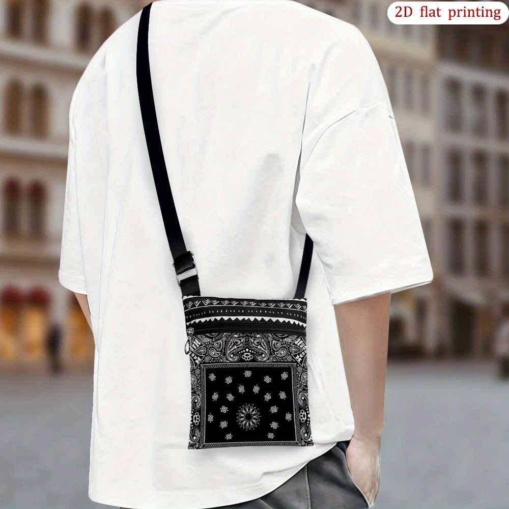 TEMU 1pc Crossbody Bag - Adjustable Strap, Durable Fabric, Multicolor (///) Casual Handbag For Daily Use, Beach Trips, Parties - Gift For Holiday Or