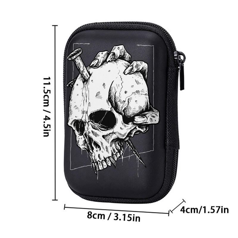 Image of Compact 4.3-inch Print Eva Hard-sided Storage Bag With Nail Claws Grip | Durable Protection For Electronics, Headphones, Hard Drives, And Cables, Anti-drop Zippered Case