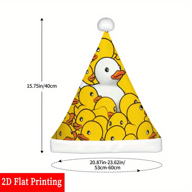TEMU 1pc Durable Santa Hat With Ball Design - Comfortable Christmas New Year's Wedding Graduation Party Hat, Iconic Duck Costume Headgear For S &