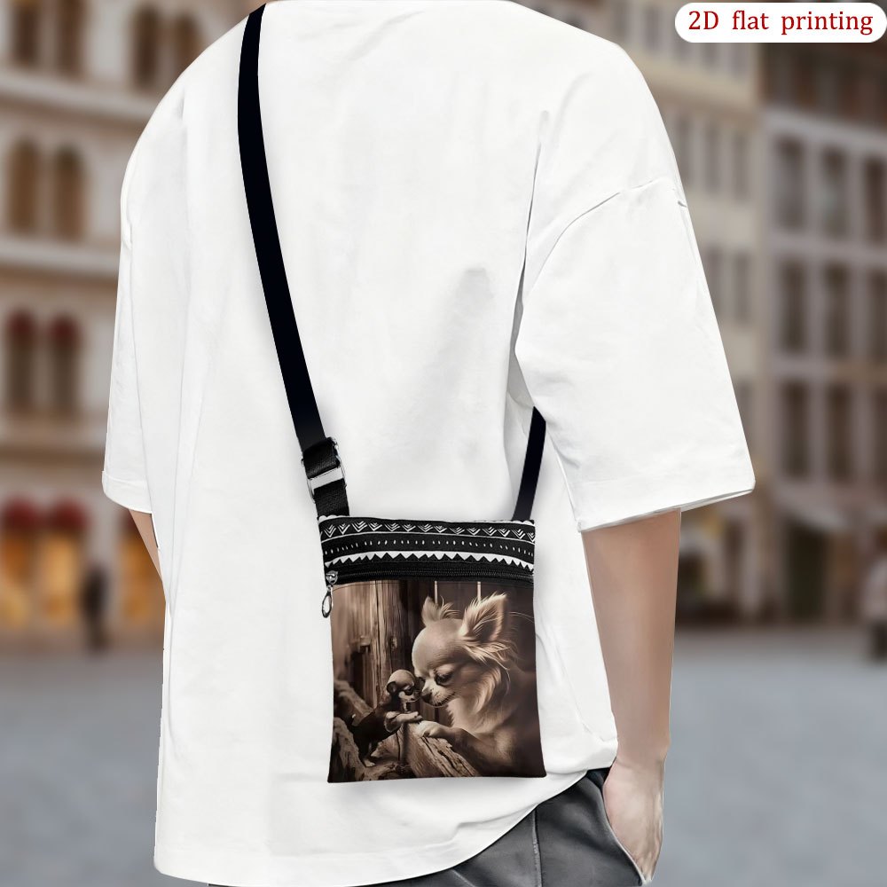 TEMU 1 sac bandoulière [Impression plate 2D] Chihuahua , idéal pour un , , sacs cadeaux décontractés, parfaits pour entreprises, et les tâches