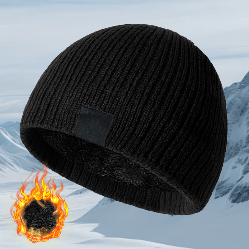 TEMU Unisex Blank Car Logo Autumn And Winter Outdoor Warm Hat, Ski Hat, Fishing Hat, Mountaineering Hat, Knitted Short Hat Warm Thickened Fleece
