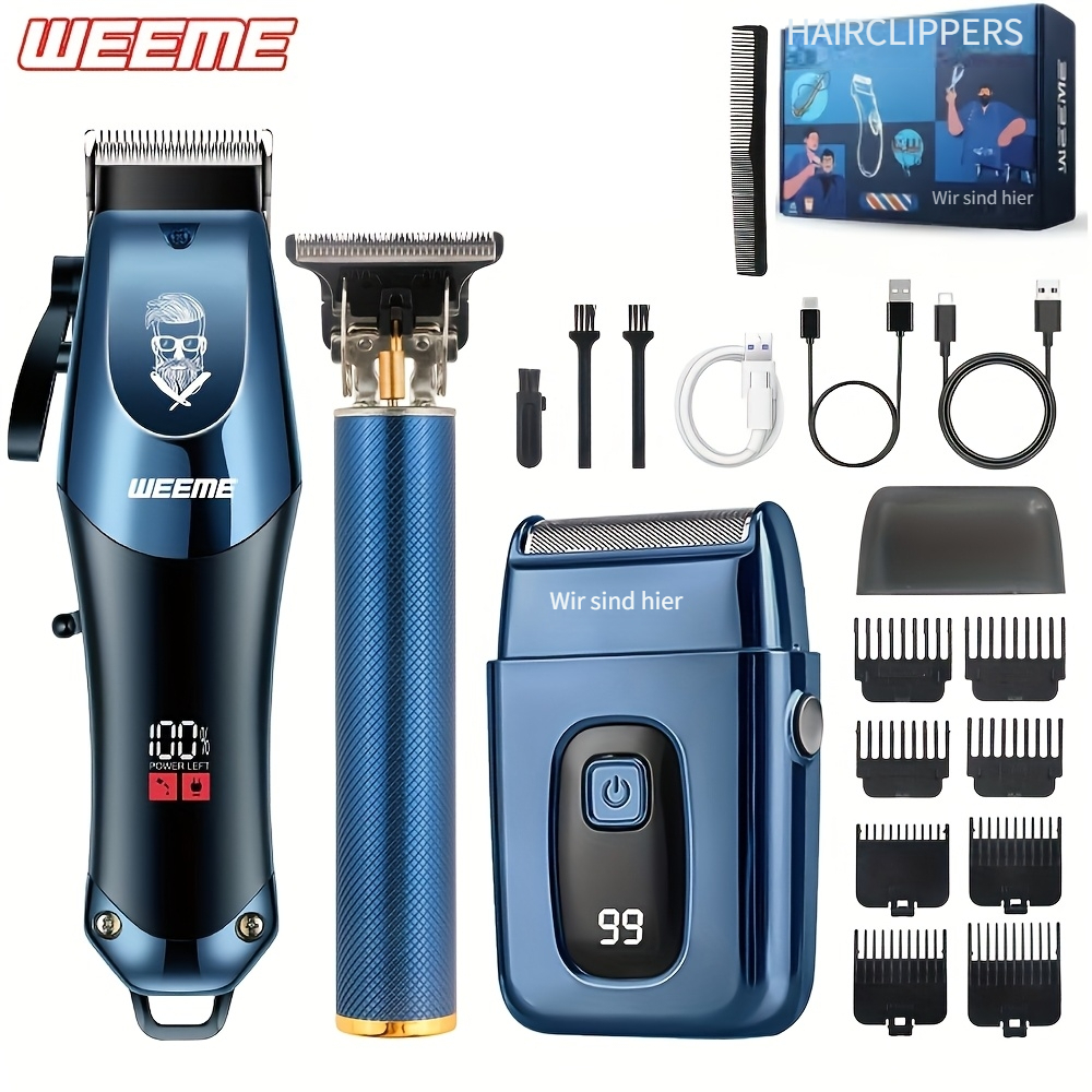 WEEME 3-delige Set Heren Tondeuse en Scheerapparaat