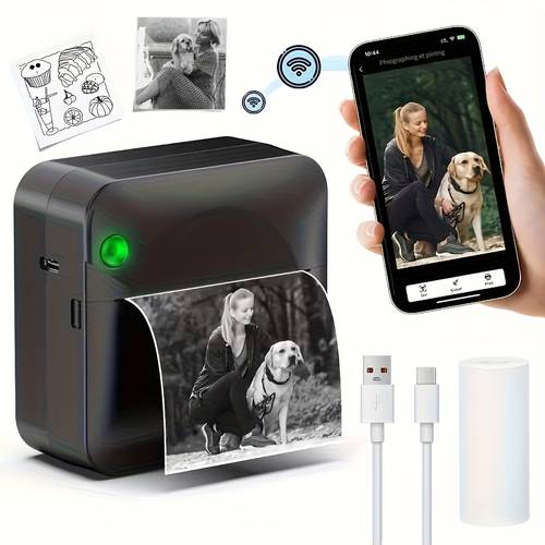 wireless portable mini thermal printer multi printing setsupports printing of photos labels and suitable for gifting and personal use