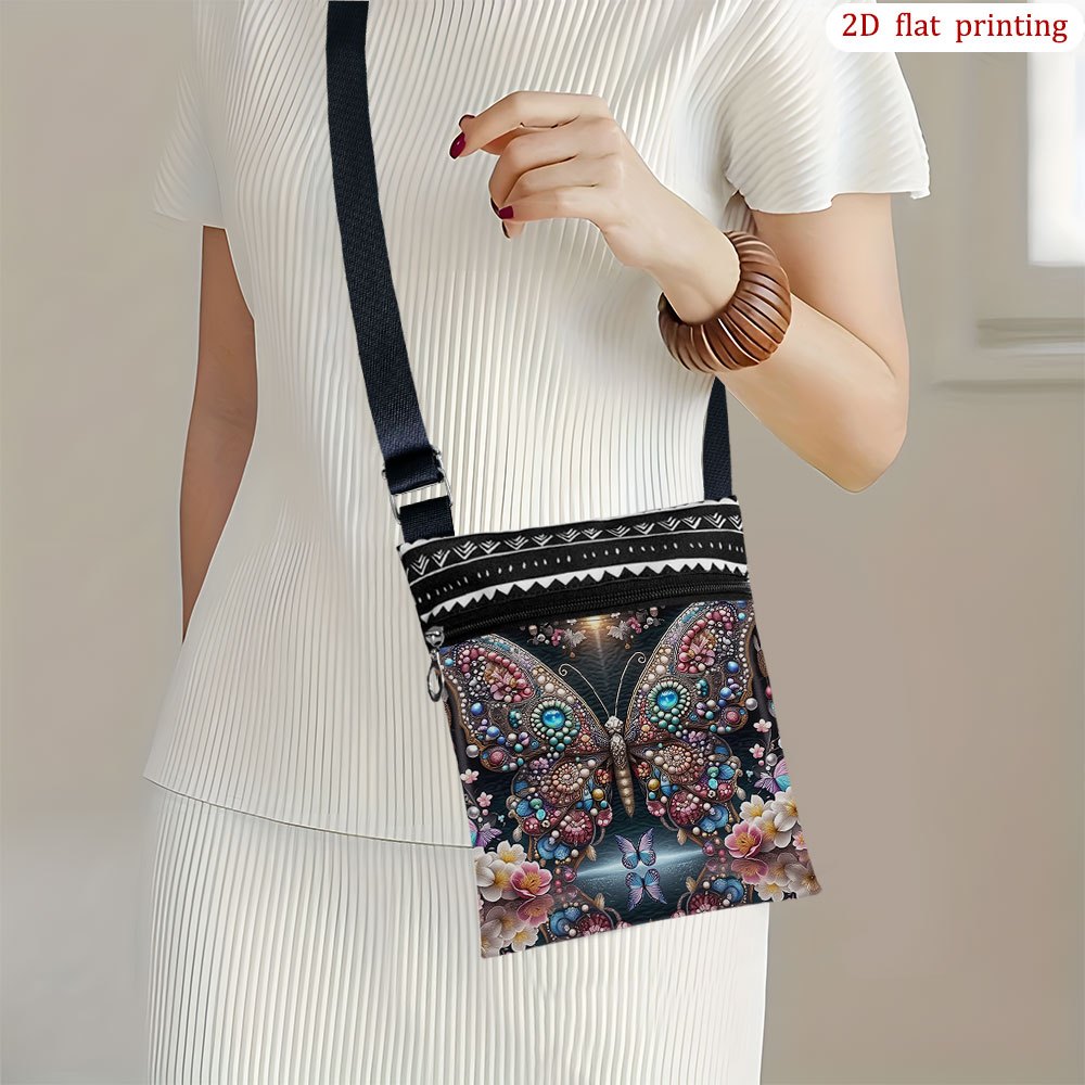 TEMU 1 pz [Stampa Piatta 2D] Borsa a tracolla con , , perla e gemma , per uso , design vivace, elegante, , borsa a spalla, idea regalo per , adatta