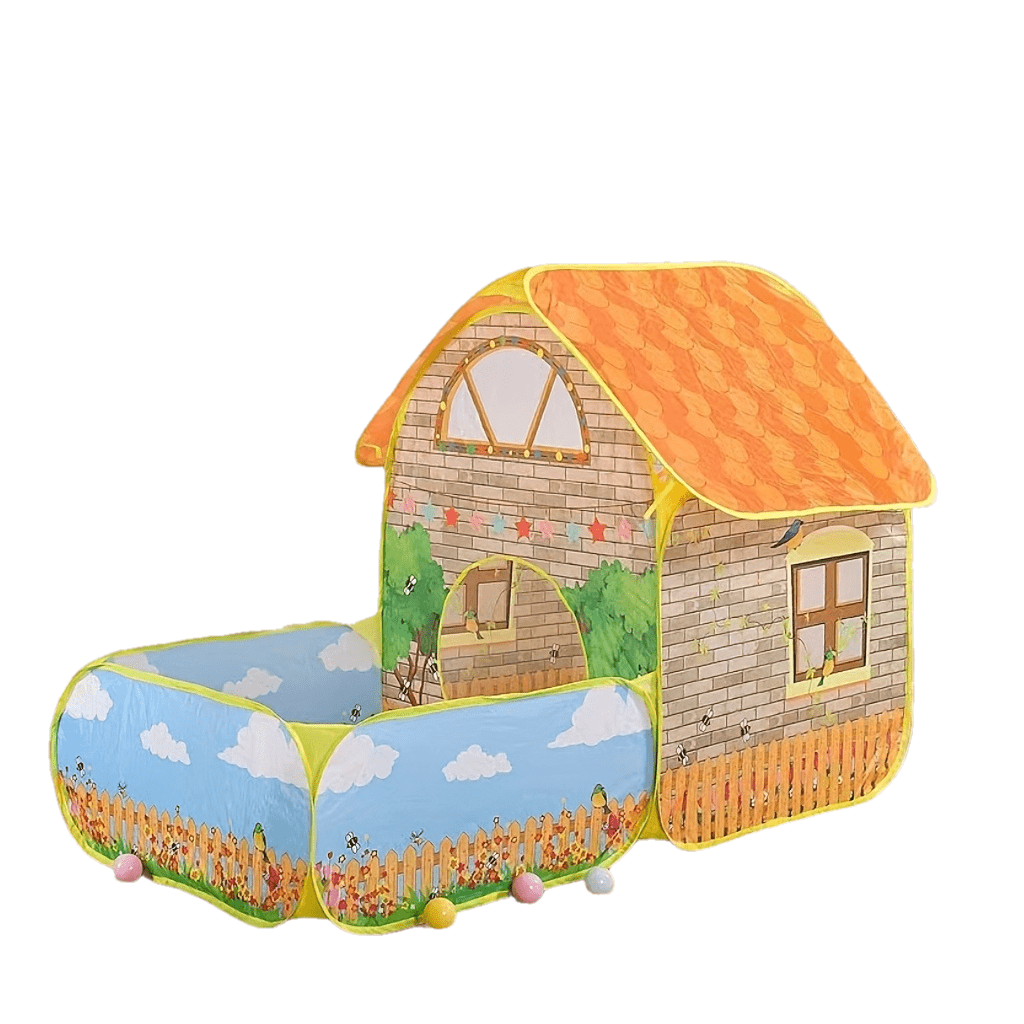 TEMU Playhouse Tent With Ball Pool, Foldable Baby Cartoon , Indoor/outdoor Pretend Play Toy, Birthday Gift For Boys And Girls