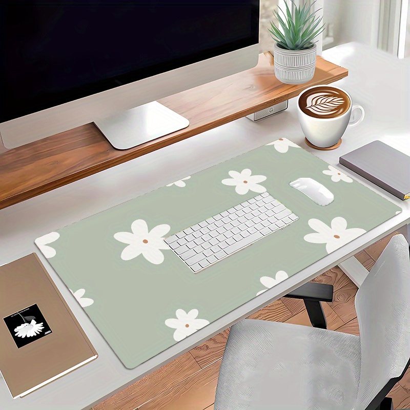 TEMU Large -slip Rubber Gaming Desk Mat With Wrist Rest - Non-slip Washable Computer Keyboard & Mouse Pad, Durable Office/writing Surface Compatible