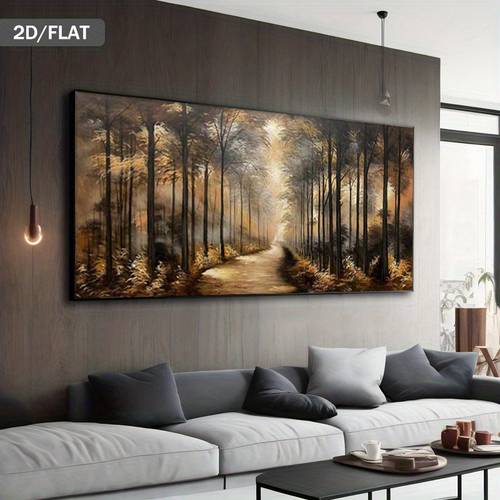 2d flat 2d posters prints 1pc modern abstract forest wall art sunlight piercing canvas painting 31 49 inches x 62 99 inches 80x160cm large size horizontal vertical suitable for living room and bedroom decoration