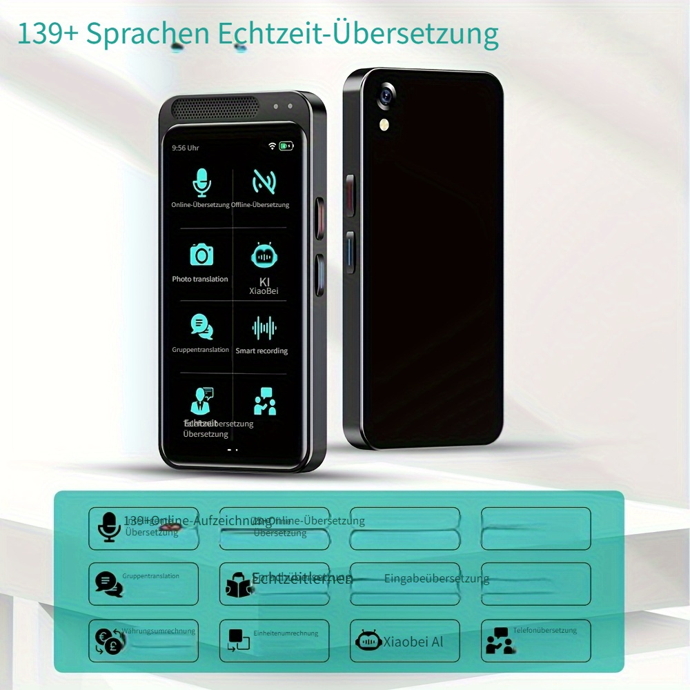 E-shop Tragbares Zwei-Wege-Übersetzergerät Online-Übersetzung für 138+ Sprachen Sprachübersetzer-Gerät KI-Sprachübersetzer für