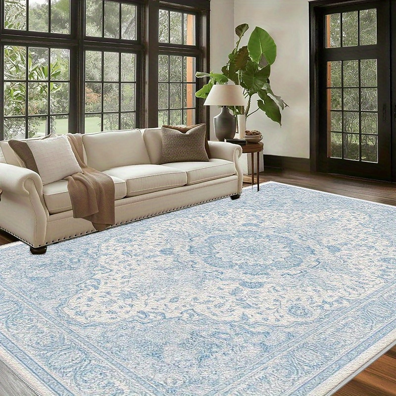 blue area rugs sold on Temu United States