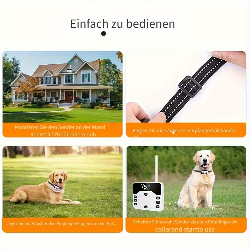 hundezaun vibration Drahtloser GPS-Hundezaun, elektrischer Schlagvibration, Bereich 100–3300  Fuß, einstellbare Warnstärke, wiederaufladbar, Haustierbehälter