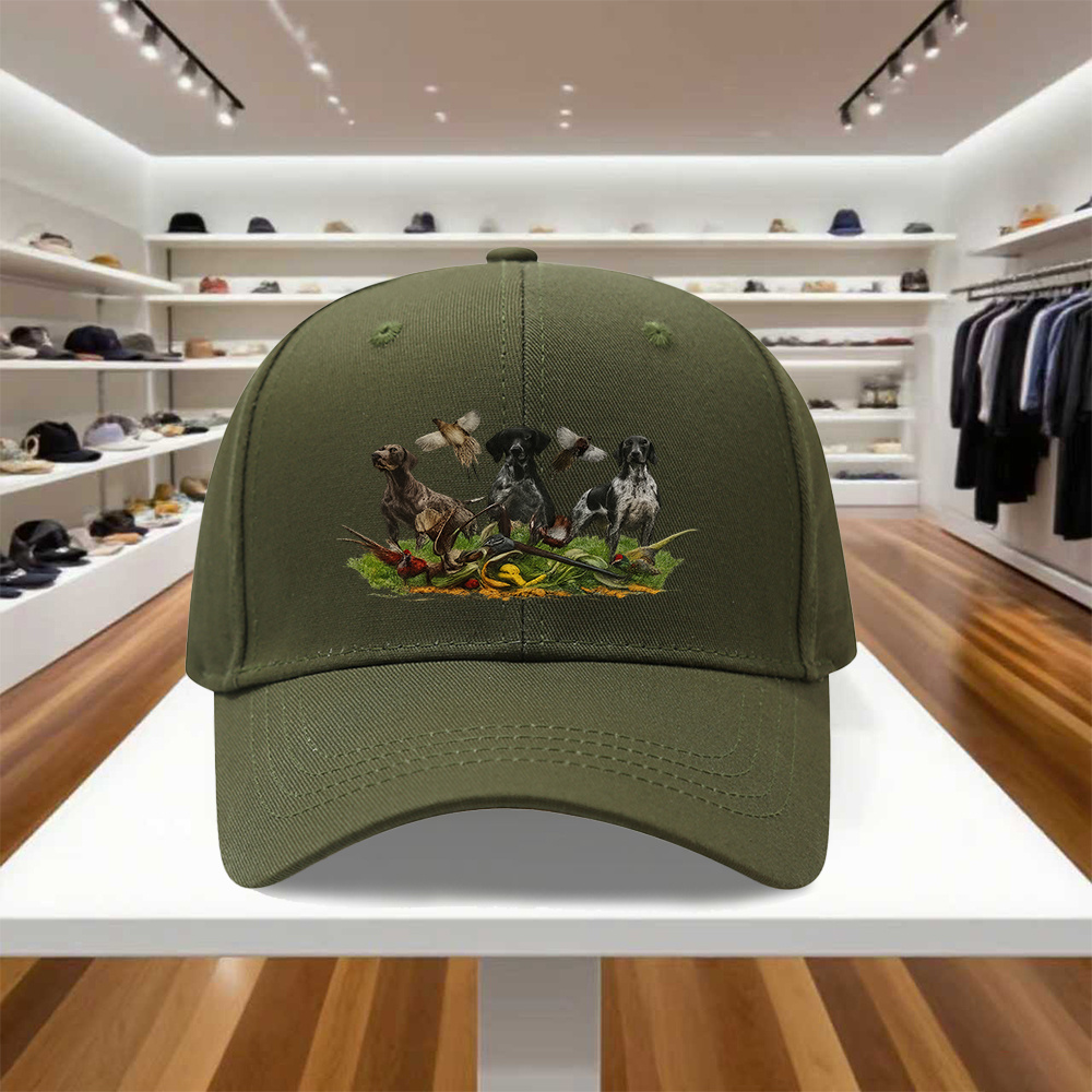 TEMU 1pc Casquette Vintage Chasse Chien & Oiseau - Chapeau Unisexe Ajustable pour Extérieur, Idéal pour , Tenue Décontractée, Fêtes - Confortable et