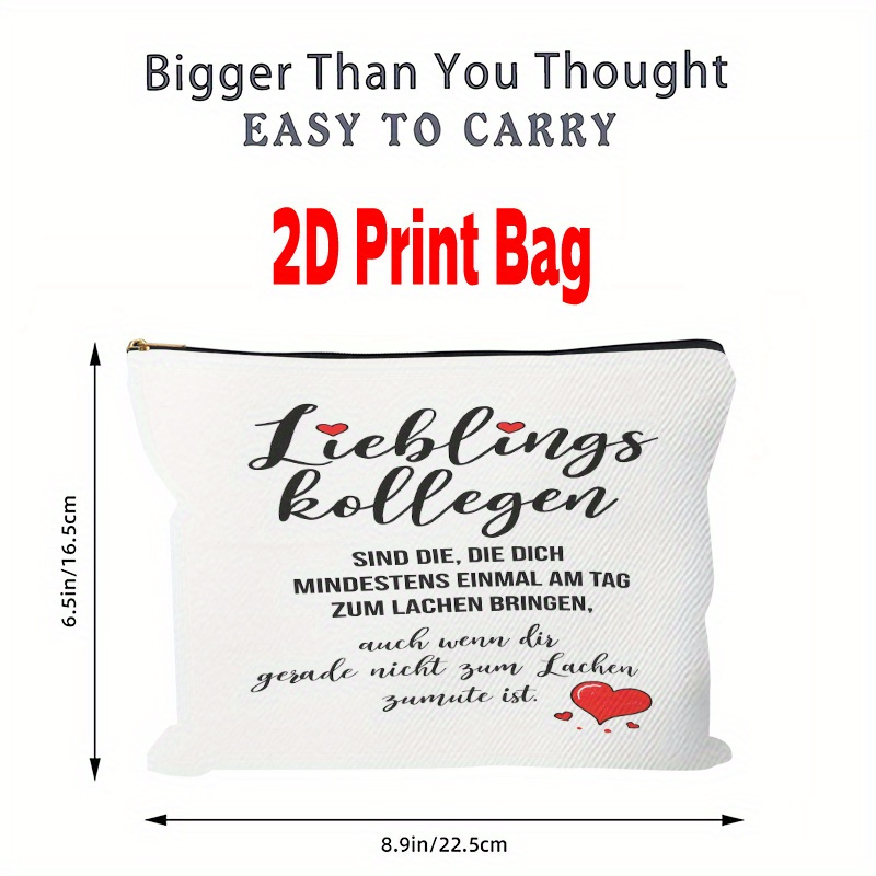 E-shop 1 Stück Herzförmige 2D-Druck Kosmetiktasche & Make-up-Tasche - Kosmetiketui mit Reißverschluss, Stylischer Reiseorganizer geeignet für täglichen
