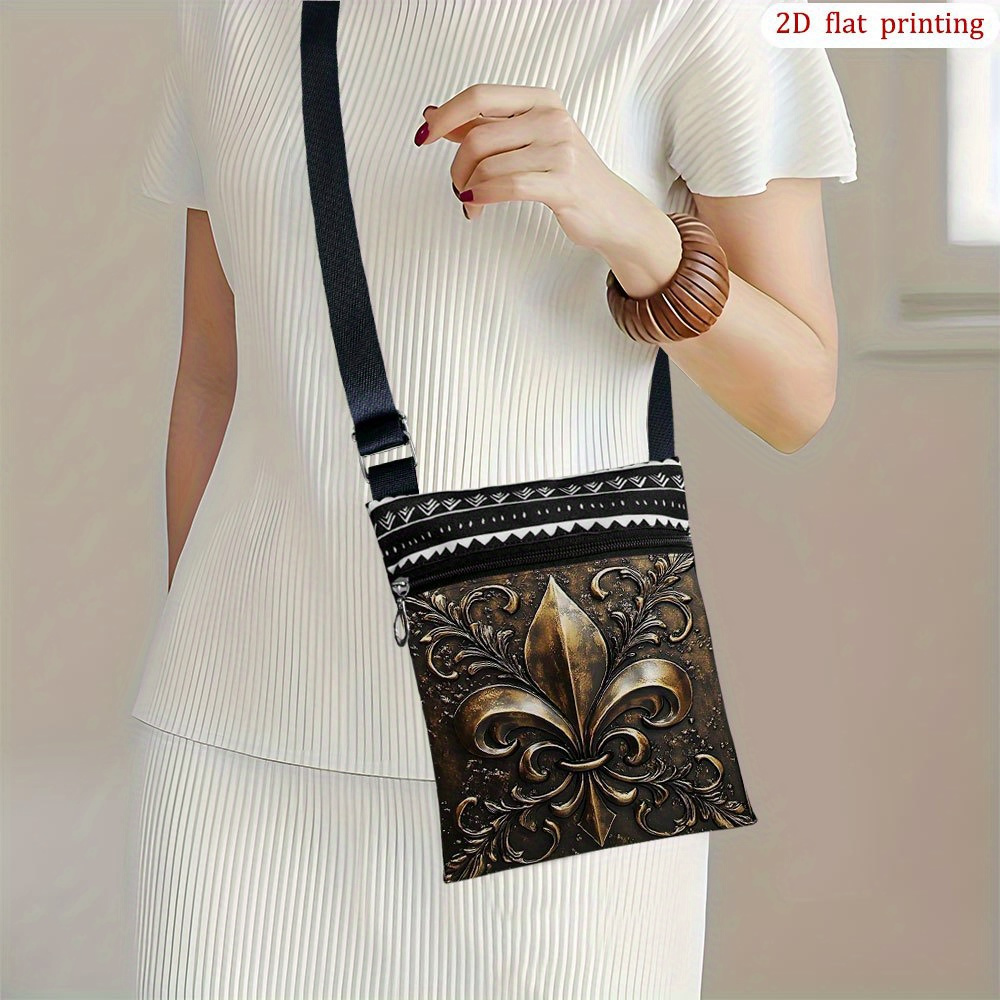 TEMU 1pc [2d Flat Printing] Design Crossbody Bag For Everyday Use, Colorful Patterns, Reusable, Lightweight Small Gift Bags Ideal For Birthday
