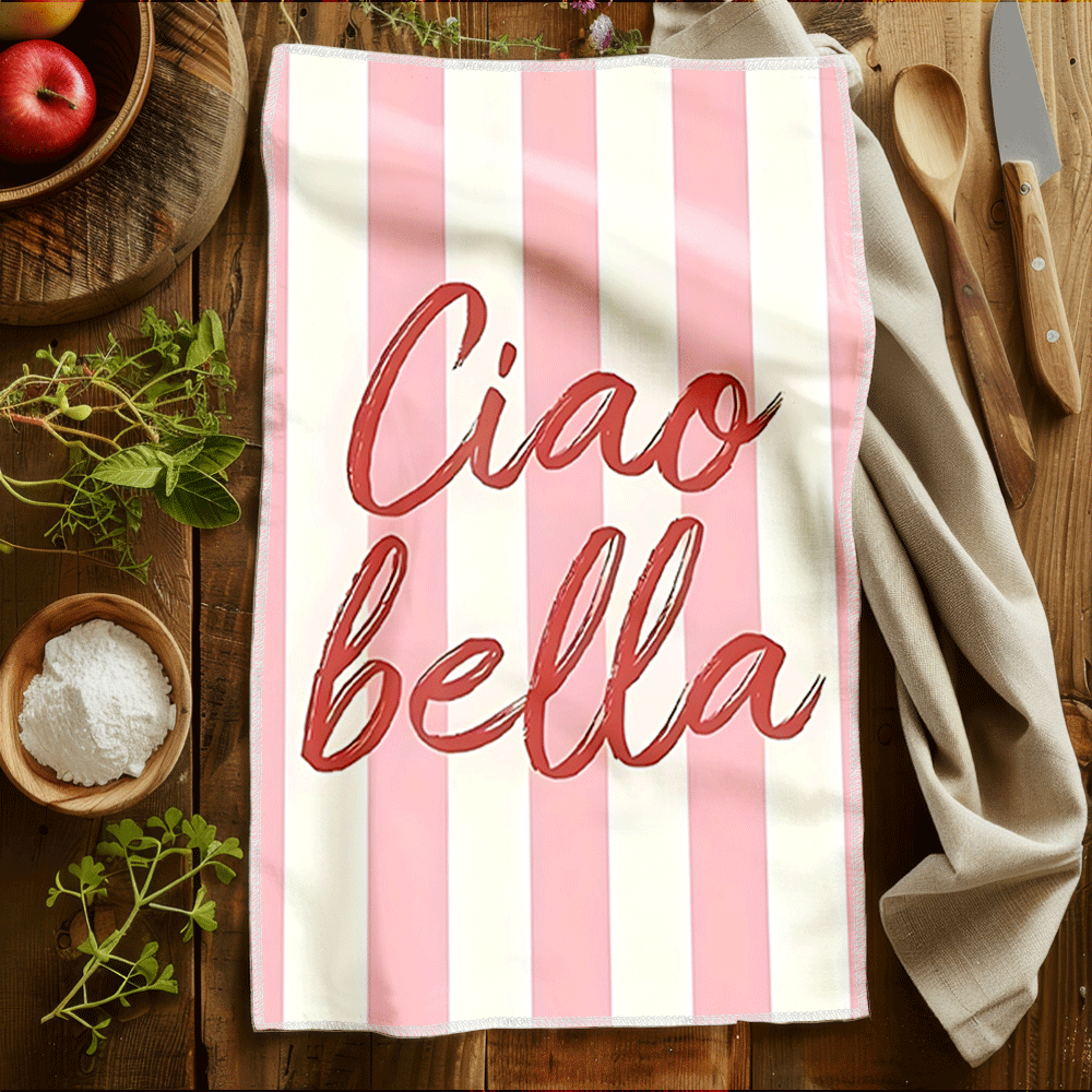 TEMU 2 Paños de Cocina y de Microfibra Cio Bella con Almohadillas de Fregar - Rayas Rosas y Blancas, Absorbentes y de Secado Rápido, Ideales para