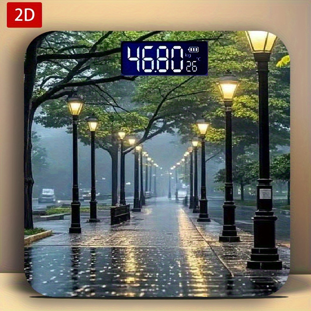 TEMU 2d Flat Ultra-thin And Lightweight Digital Bathroom Scale Features A Shining Led Screen. Anti-slip And Durable, You Through Life At Home,