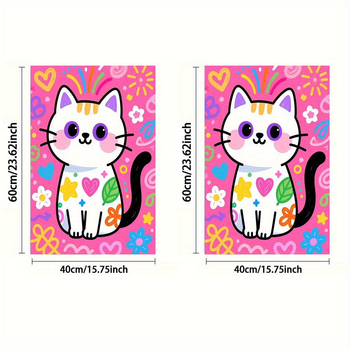 TEMU 1pc Or 2pcs, Towel, Single-sided Print, Rectangular 40 X 60cm, Cartoon Cat 2d Pattern, Soft Comfortable Durable Sweat-absorbing Quick-drying