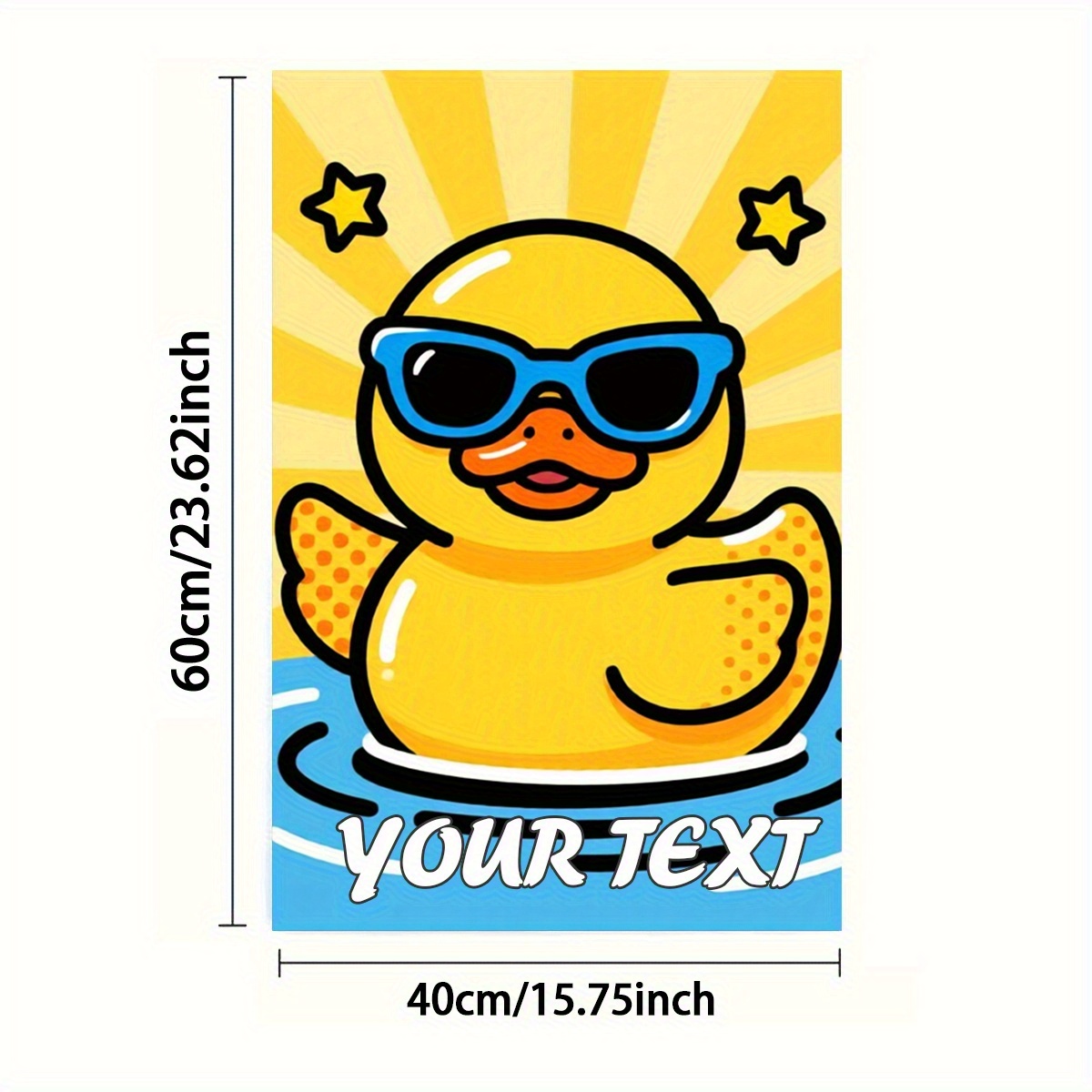 TEMU 2d Flat, Custom 1pc Or 2pcs, Towel, Single-sided Print, Rectangular 40×60cm, Cartoon-style 2d Duck Pattern, Soft, Comfortable, Durable, And ,