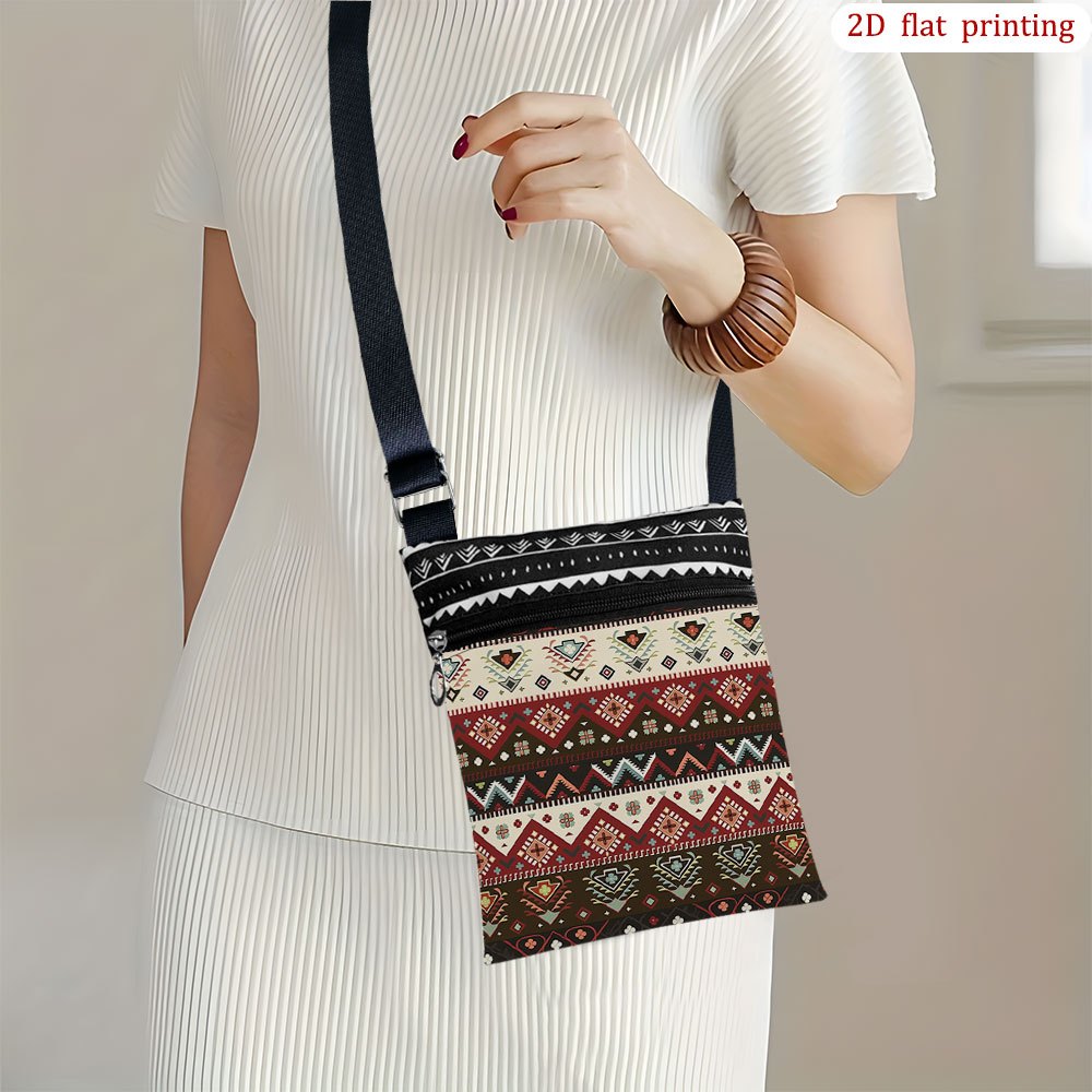 TEMU 1pc [2d Flat Printing] Design Crossbody Bag For Daily Use, Colorful Patterns Chic Lightweight Small Shoulder Bag Ideal For Weddings, Parties,