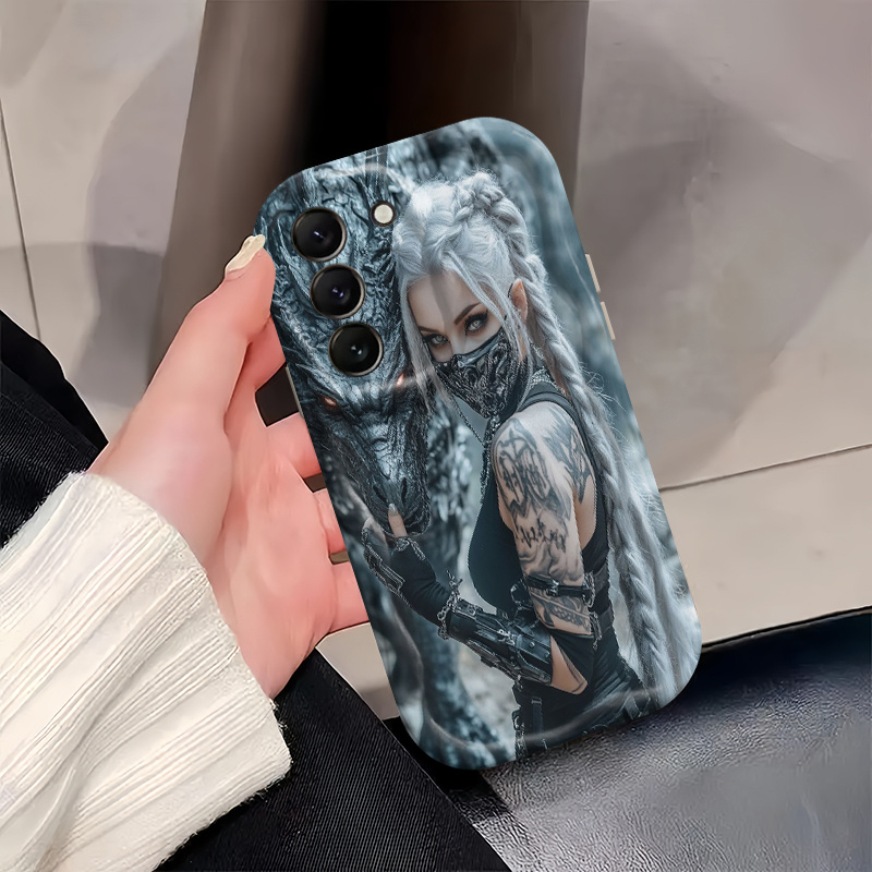 TEMU Phone Case: Silvery-haired Tattoo Arm Phone Case, Suitable For Galaxy A13/14/15/16, S25/s24/s23/s22/s21/s20 Fe/plus/ultra,