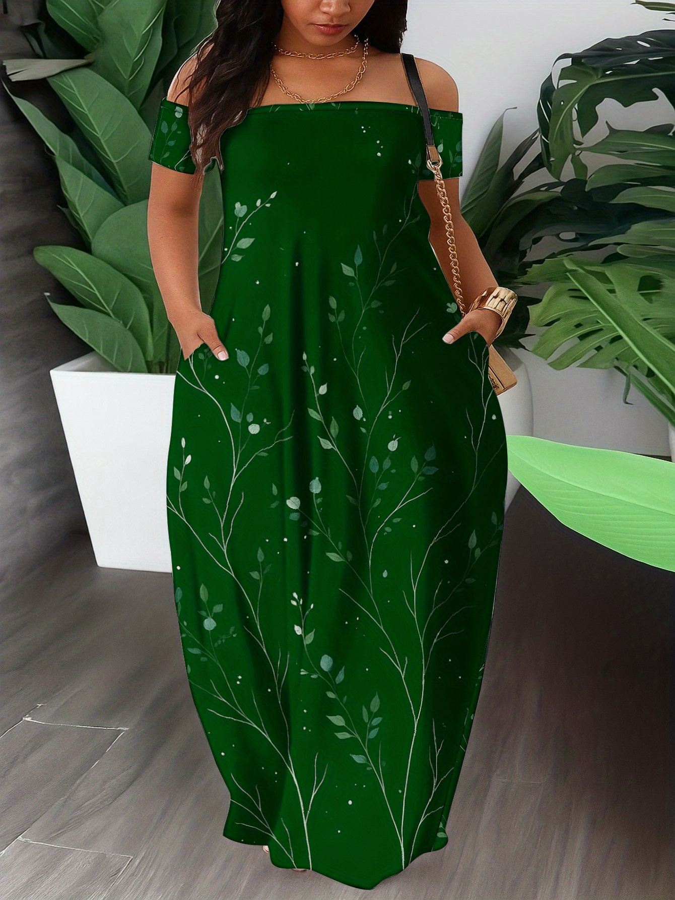 slim fit dress slacks Elizabeth Dress in Leaf Brocade main image 0