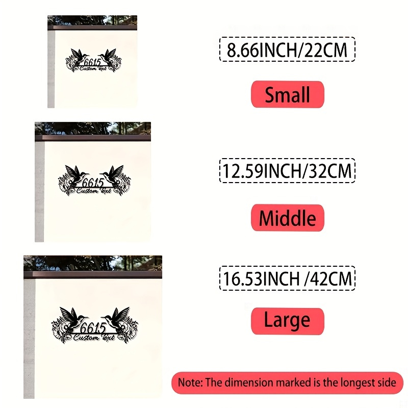 TEMU Personalized Plaque - Custom Name And Address Sign With 2 Birds, Elegant , Heavy Duty Metal Construction For Home, Office, Business -