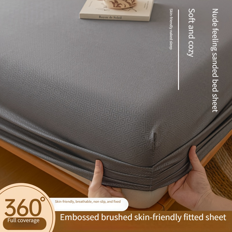 1pc Solid Color Fitted Sheet | Breathable and Light Beige-Friendly, Compatible with Various Mattress Sizes Available in Multiple Colors
