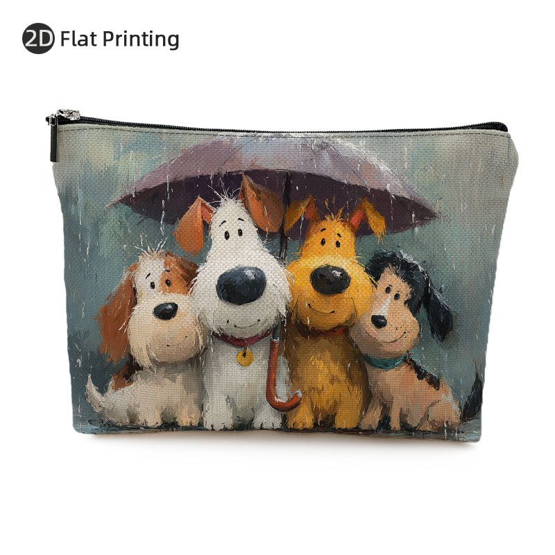 TEMU Stampa Piatta 2D, 1 Borsa per Trucchi a Forma di Cane, Adatta per Cosmetici, Snack e Cancelleria. Perfetta per le Borse da Viaggio per Animali