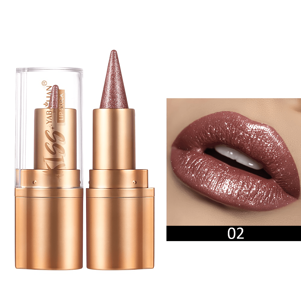 Image of 6-color Pointed Pearlescent Lipsticks, Waterproof And Long-lasting Colors, Compact And Portable, Suitable For Types