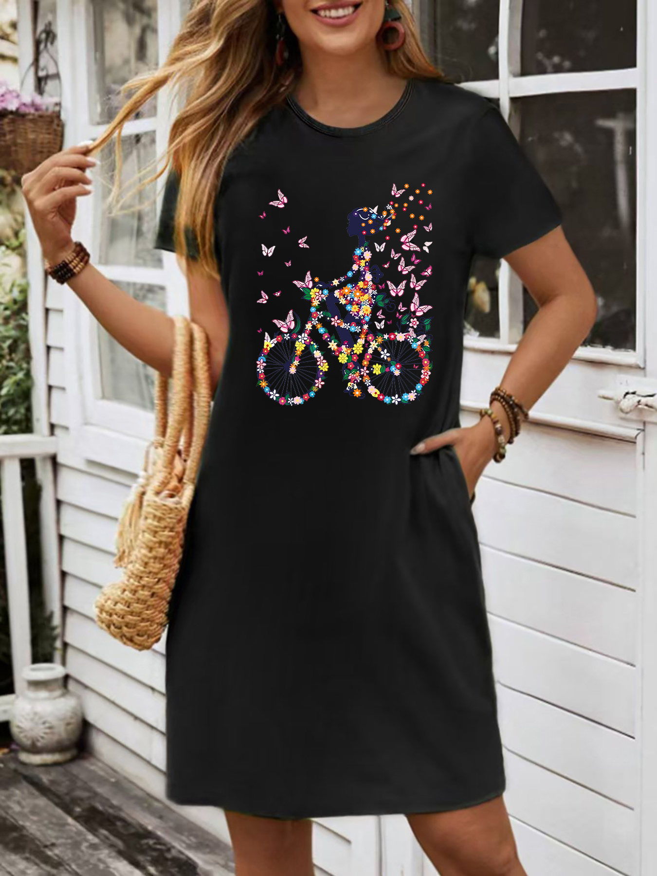 women's cycling dresses Lifestyle & Skirts Printed on both sides womens cycling floral pattern fashionable