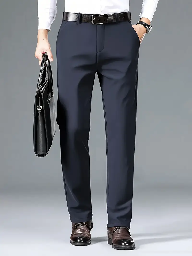 Navy Blue Men'S Lightweight Stretch Business Casual Pants