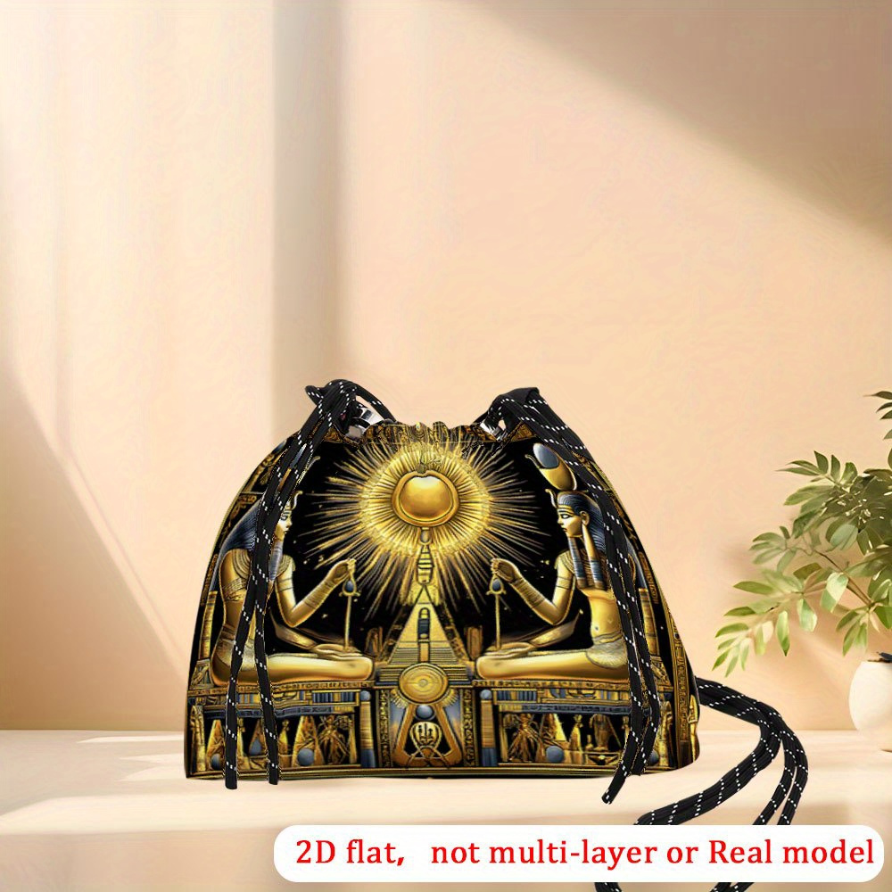 TEMU es un bolso cruzado con cordón 2D egipcio . diseñado para el uso diario por mujeres, de tela duradera, un bolso de pequeño que es un gran regalo