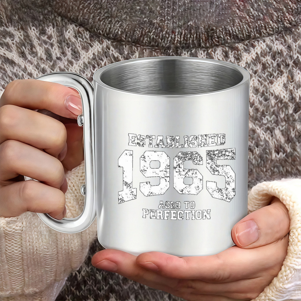 TEMU 1pc 10oz Stainless Steel Tumbler, 1965, Aged To Perfection, Heat-resistant, Gift Idea