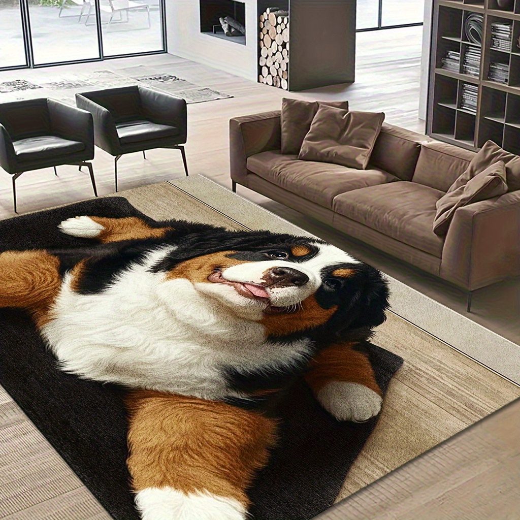 TEMU 1pc Cute Bernese Pattern Doormat, Suitable For Hallway Rugs/mats, Bedroom Entry Rugs/mats, Bathroom Rugs/mats, Bathroom Entry Rugs/mats, Bedroom