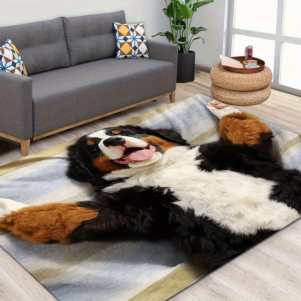 TEMU 1pc Of Lying Bernese Mat, Suitable For Hallway Carpets, Bedroom Entrance Mats, Bathroom Carpets, Bathroom Entrance Mats, Bedroom Carpets, Living