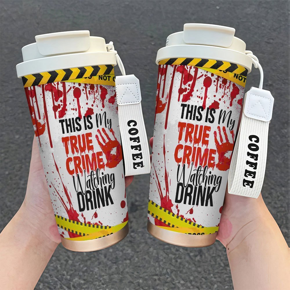 1pc   themed 18oz stainless steel tumbler with   design (blood splatter &  ) -   lid, durable coffee cup for hot/cold drinks,     gift for readers,   show fans,     enthusiasts - ideal for home, office, travel, camping, hiking - great for valentine s day, easter, thanksgiving,  , grandparents day, camping essentials, unique drinkware, insulated drinkware, reusable drinkware, book lovers,   fans,   0