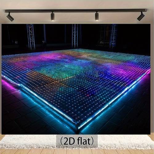 2d flat 1pc self in the dark party backdrop with iridescent grid glowing 2d flat sky theme wall floor decoration for events no electricity needed durable for home birthday parties lighting effect colorful fantasy theme background cloth with starry sky glowing floor versatile for occasions indoor outdoor use 2d flat
