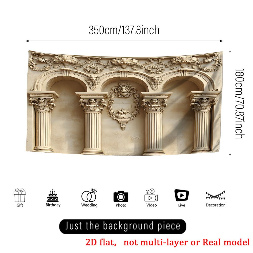 Large Classical Architectural Wall Banner, Home Decor & Party Backdrop