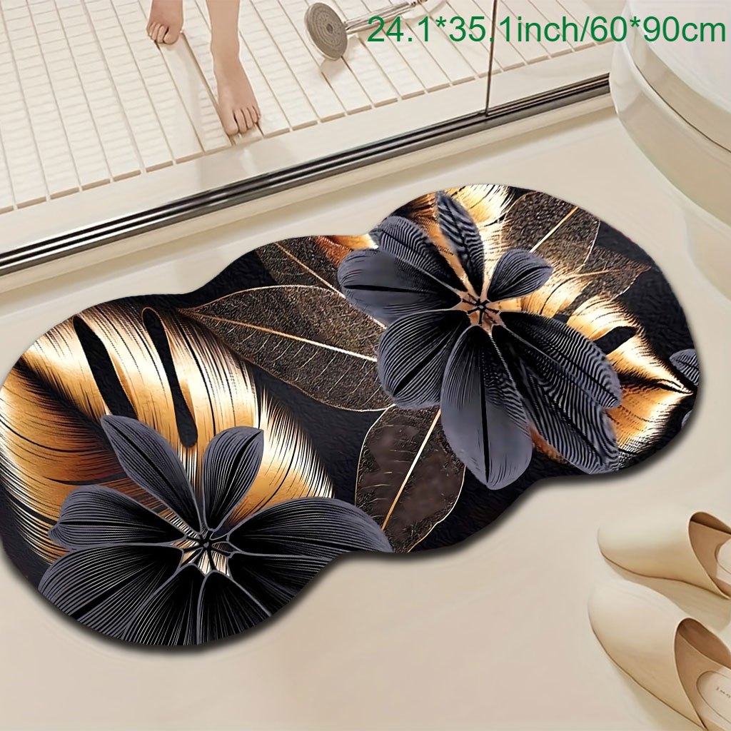 TEMU 1pc Carpet, Modern Luxurious Floral Pattern, Comfortable Floor Mat, Non-slip And Machine Washable, Suitable For Indoor/room, Spring, Summer,