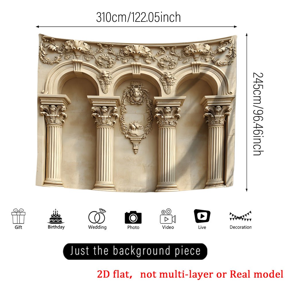 Large Classical Architectural Wall Banner, Home Decor & Party Backdrop