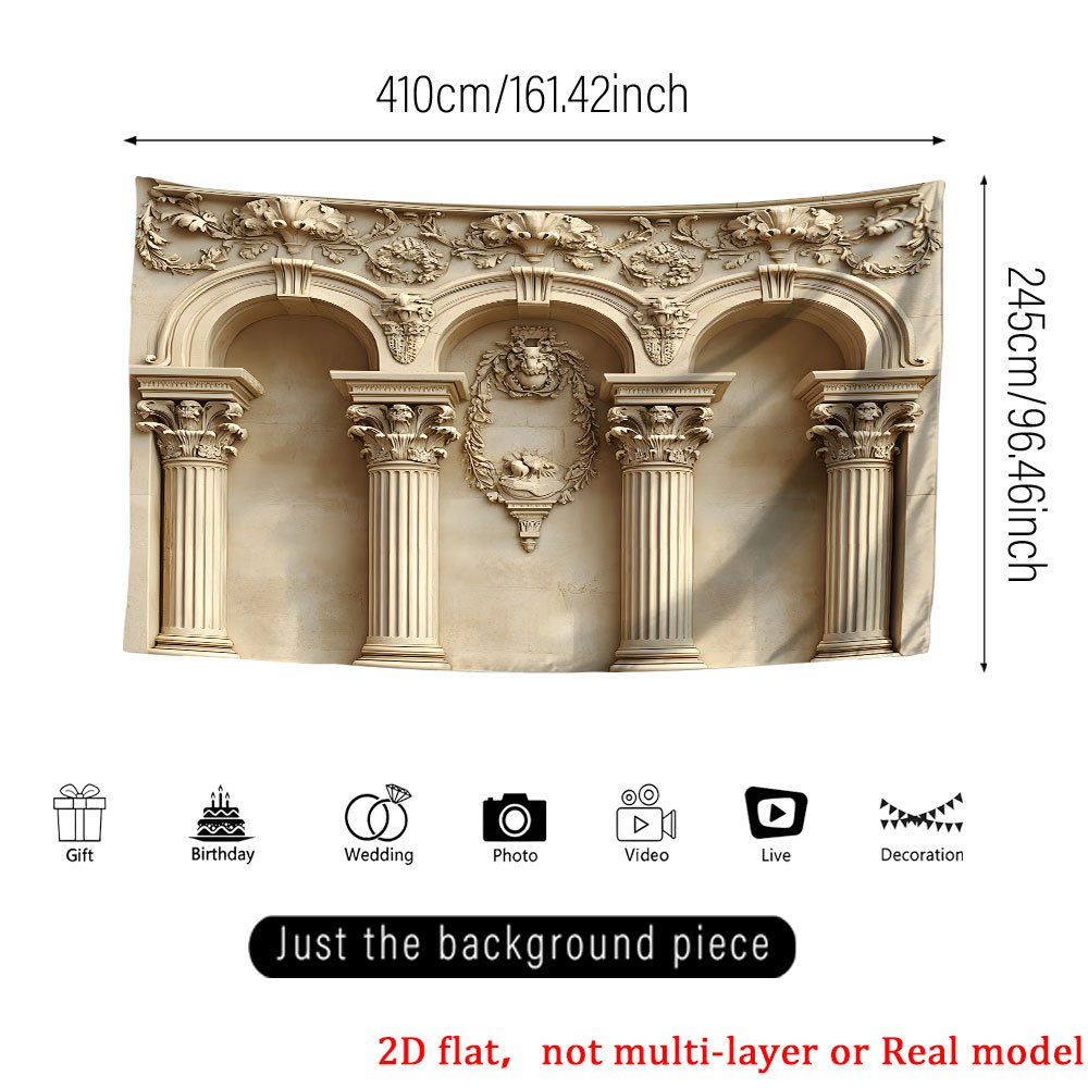 Large Classical Architectural Wall Banner, Home Decor & Party Backdrop